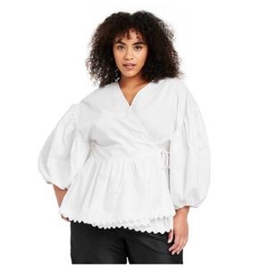 Kika Vargas White Wrap Blouse